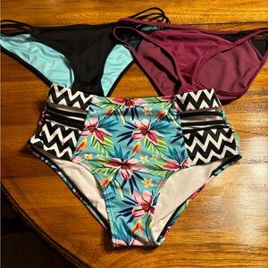 Floral High-Waisted Bikini Bottom